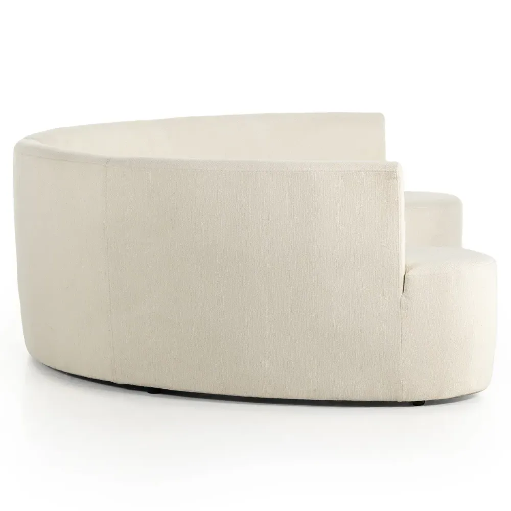 Sabrea Curved Dining Banquette - White