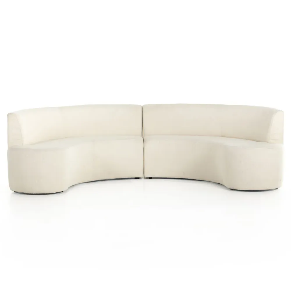 Sabrea Curved Dining Banquette - White image