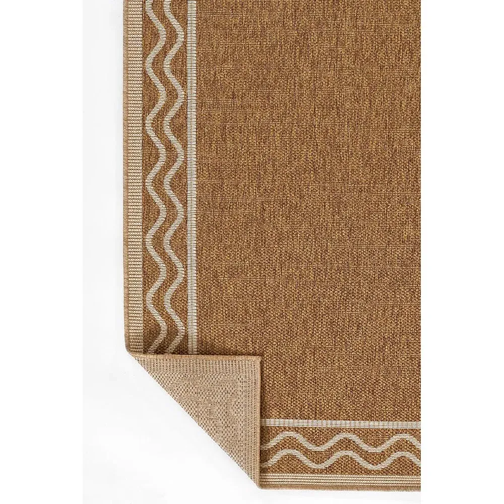 Sabria Wave Border Indoor Outdoor Rug - Natural, Polypropylene