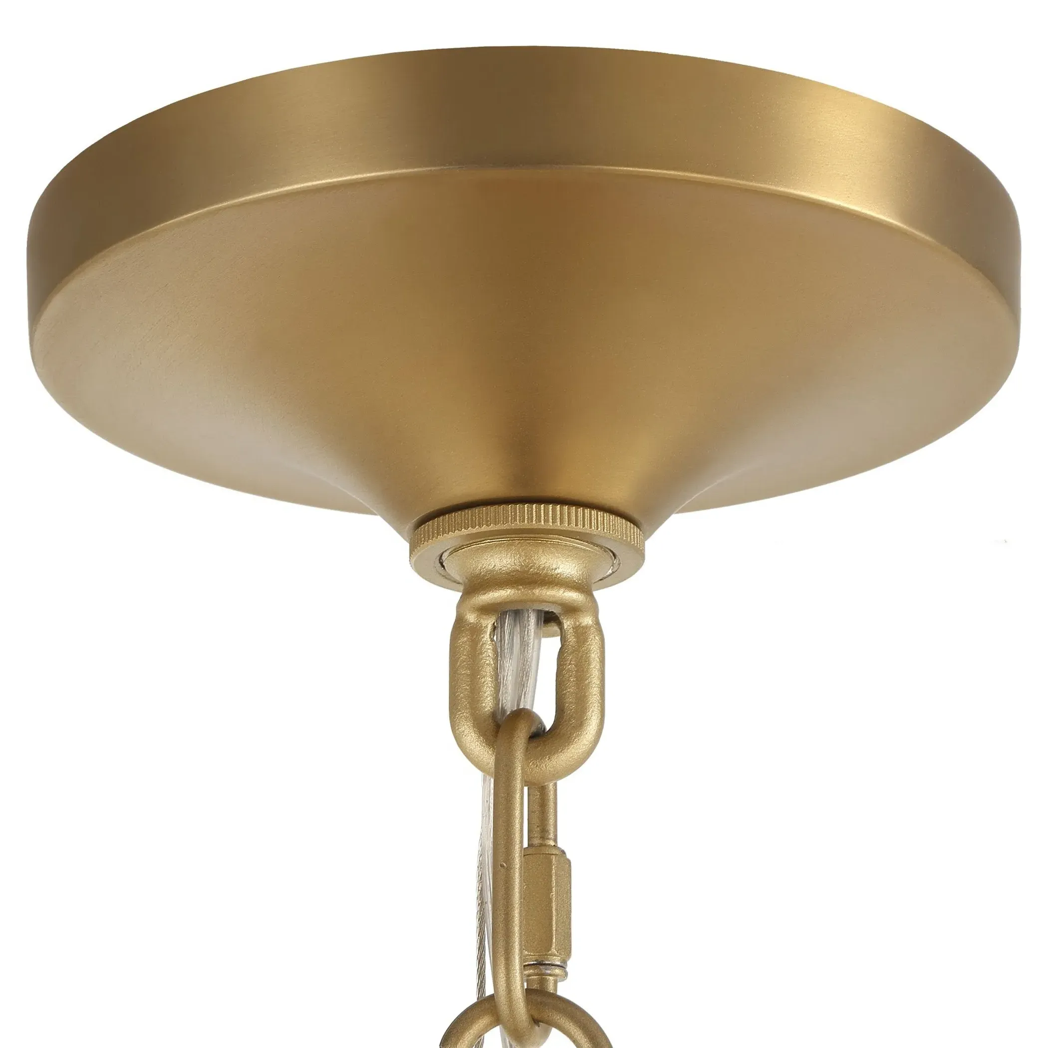 Sabrina Round Pendant - Matte Brushed Gold, Glass