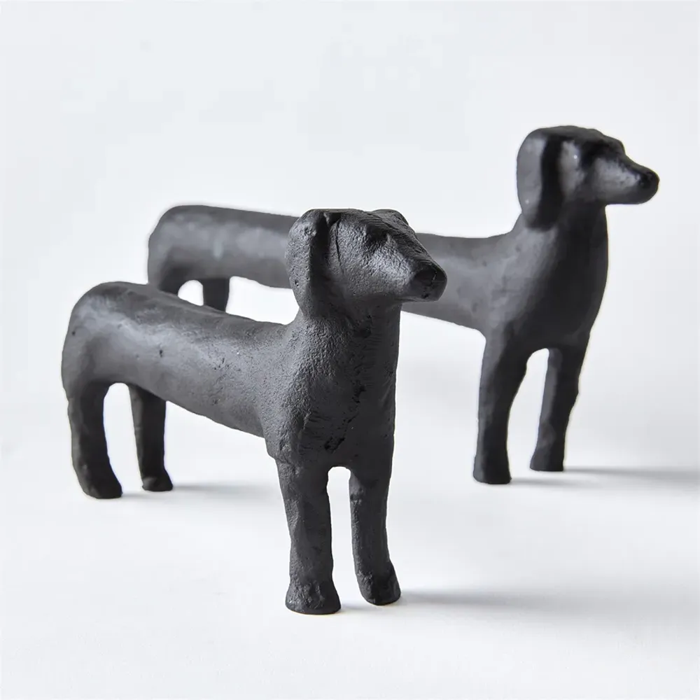 Sadie Dachshund Sculpture Set of 2 - Black, Aluminum