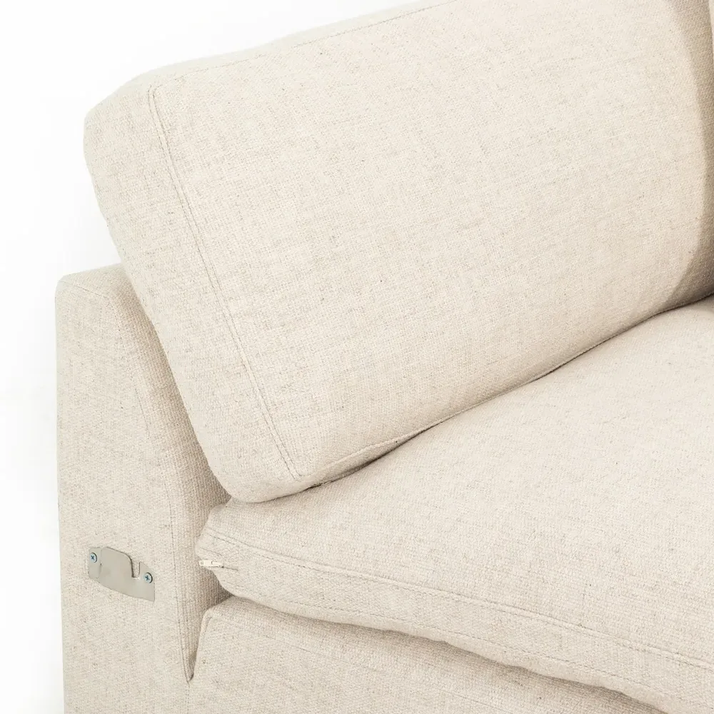 Sadie Left Chaise Sectional - Cream, Performance Fabric