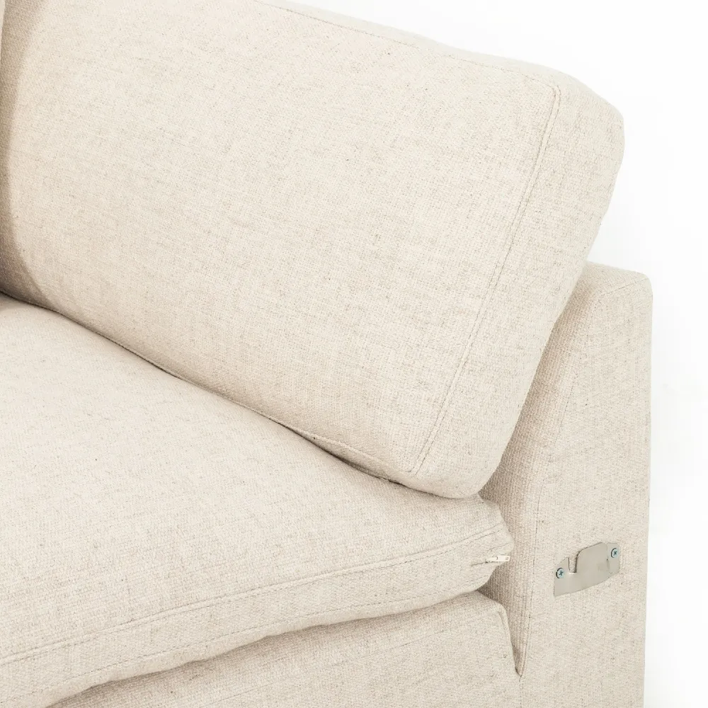 Sadie Left Chaise Sectional - Cream, Performance Fabric