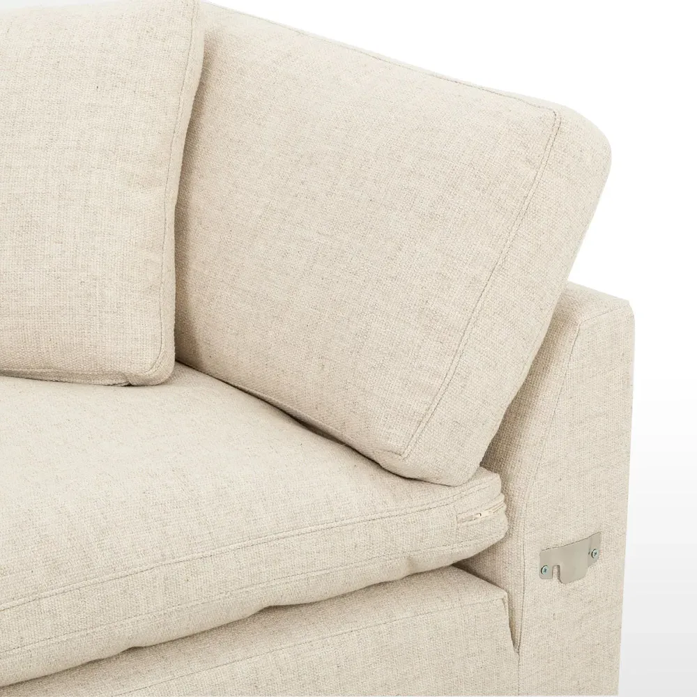 Sadie Right Chaise Sectional - Cream, Performance Fabric