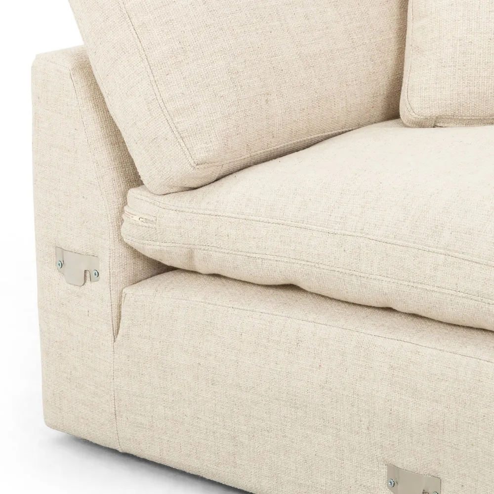 Sadie Right Chaise Sectional - Cream, Performance Fabric