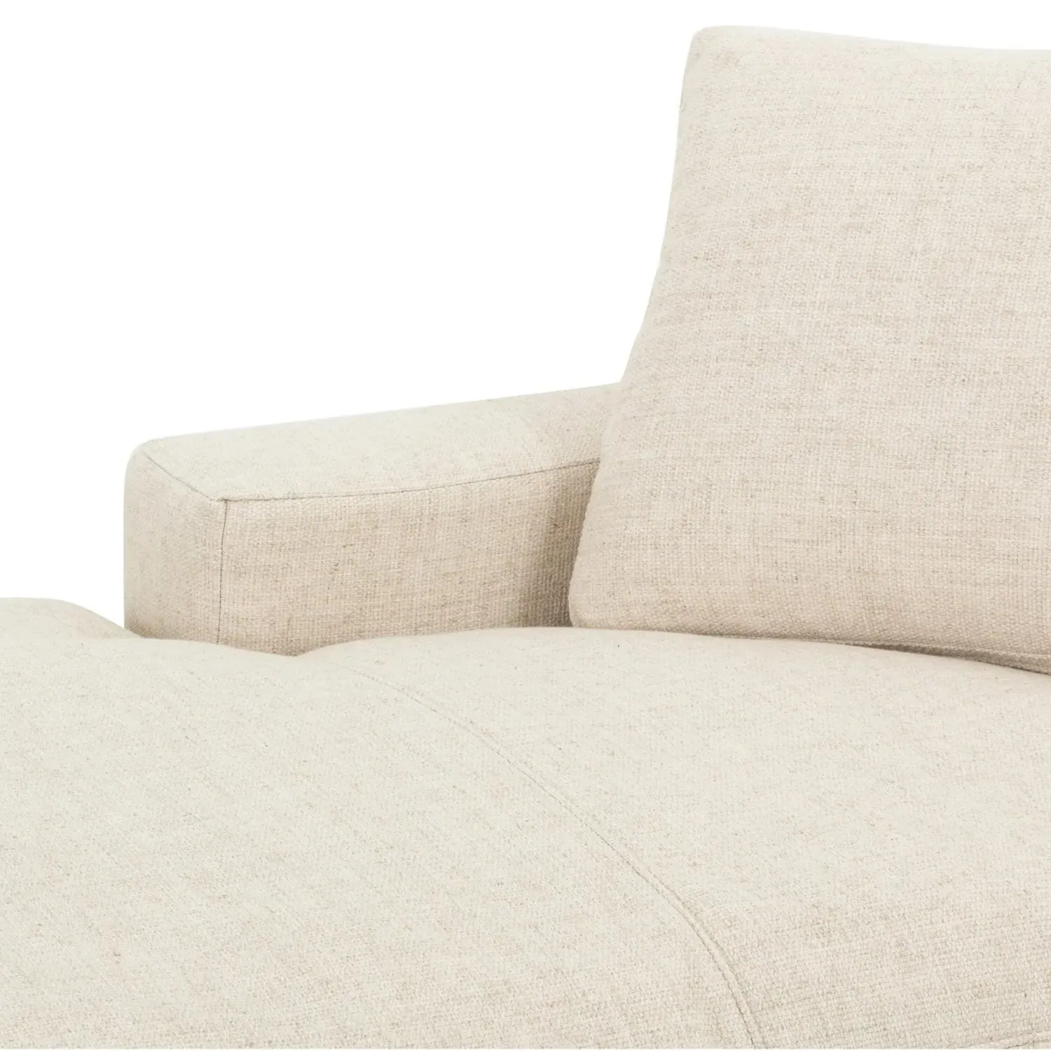 Sadie Right Chaise Sectional - Cream, Performance Fabric