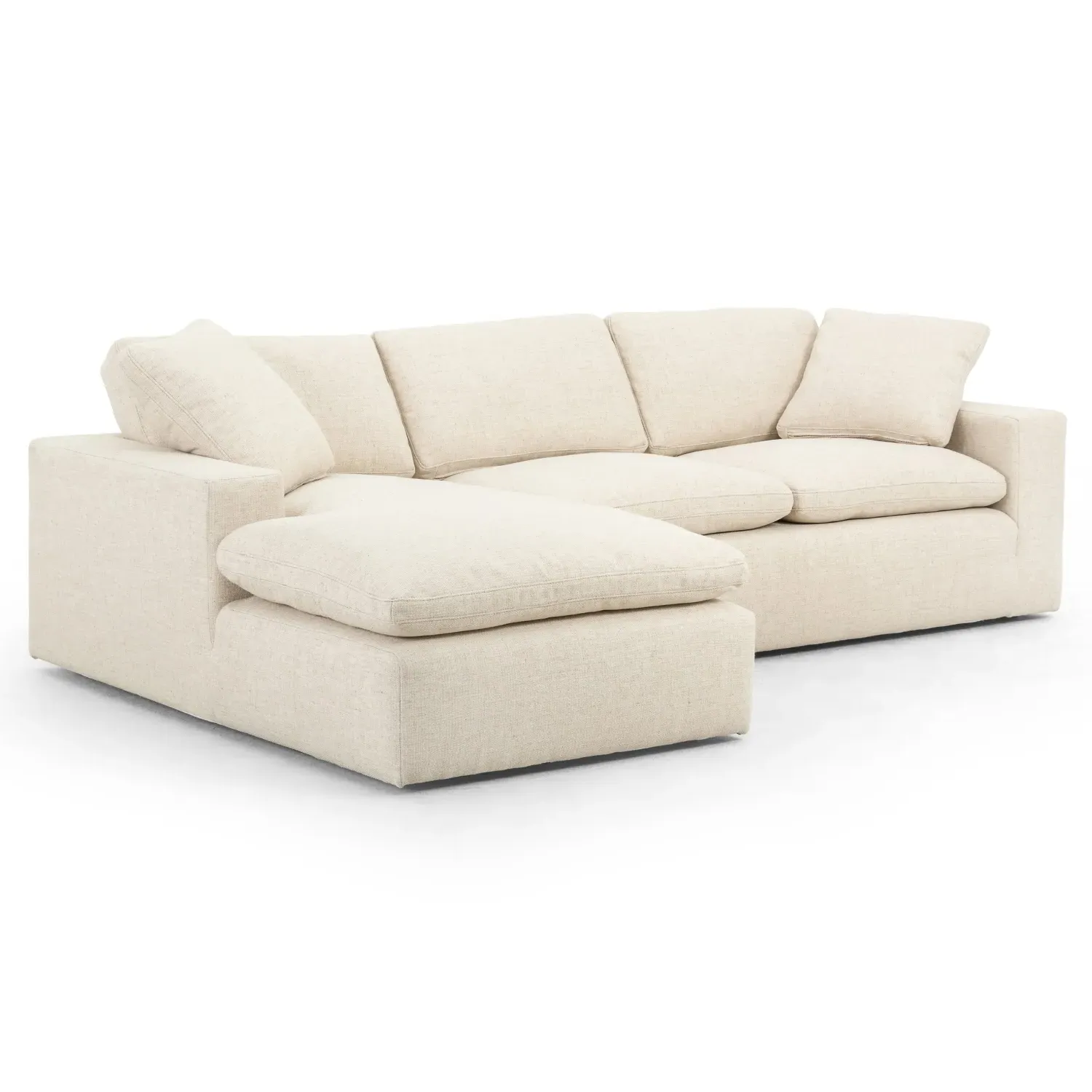 Sadie Right Chaise Sectional - Cream, Performance Fabric
