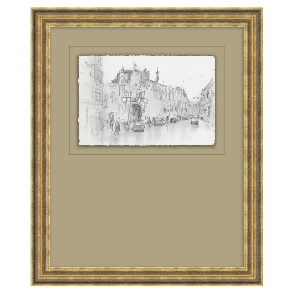 Saffira Architecture Diptych Frame Set - Antique Gold