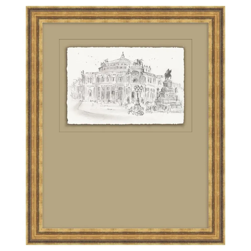 Saffira Architecture Illustration 1 Frame - Antique Gold image