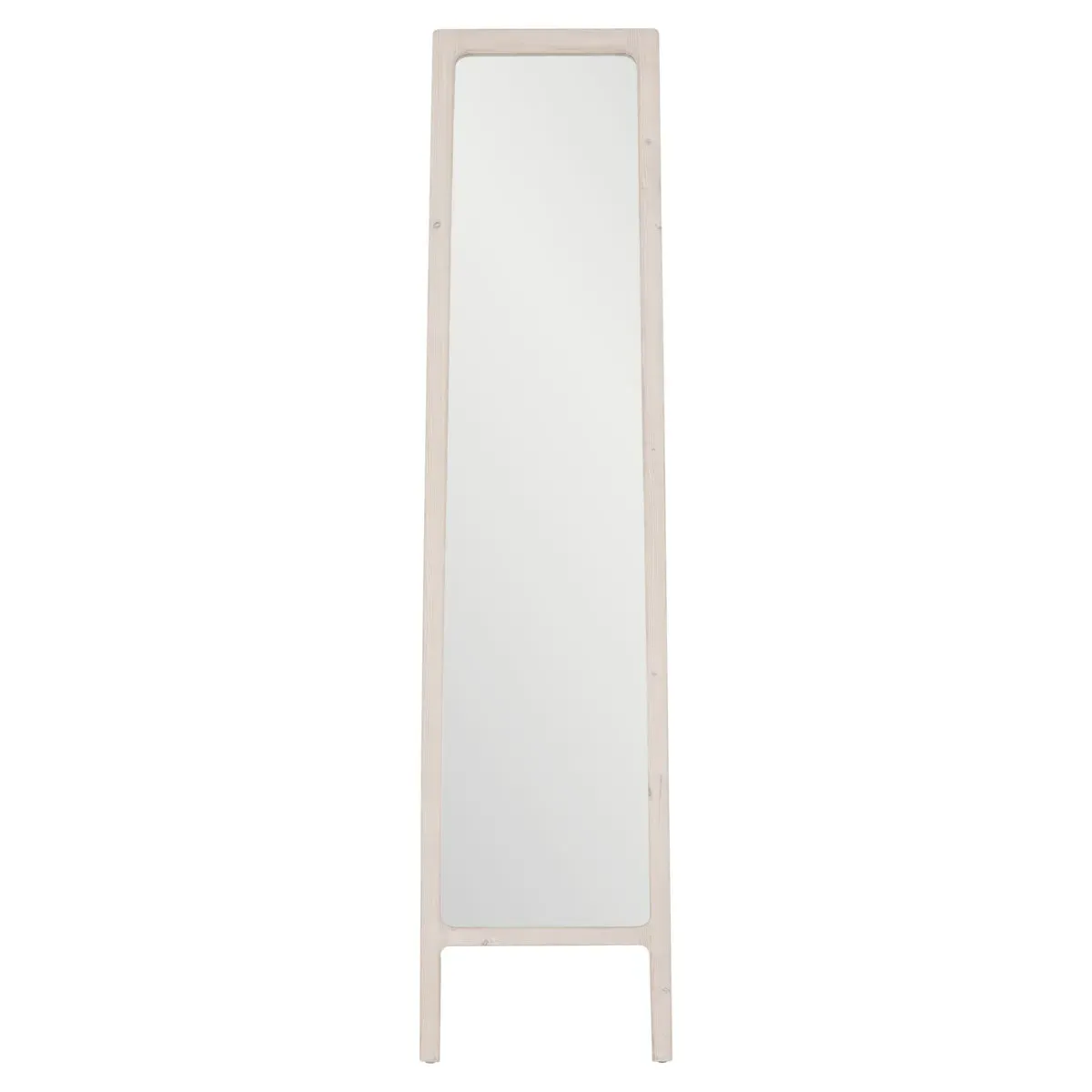 Safiya Rectangular Floor Mirror - White, Reclaimed Pine image