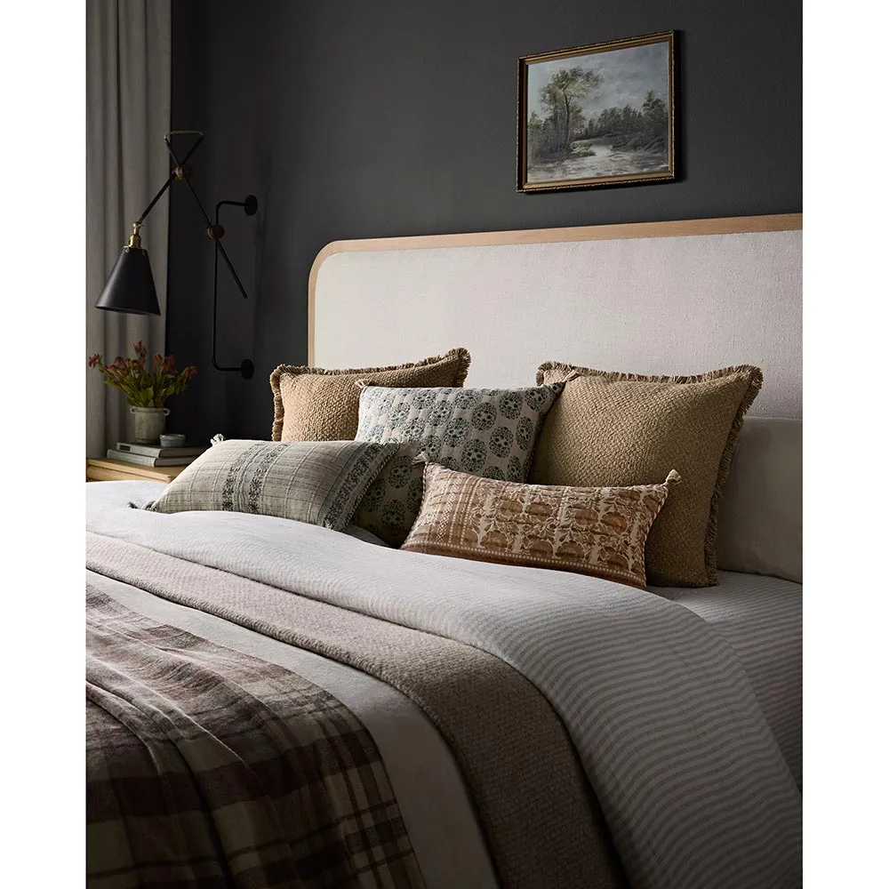 Sage Cotton Down Fill Lumbar Pillow - Green