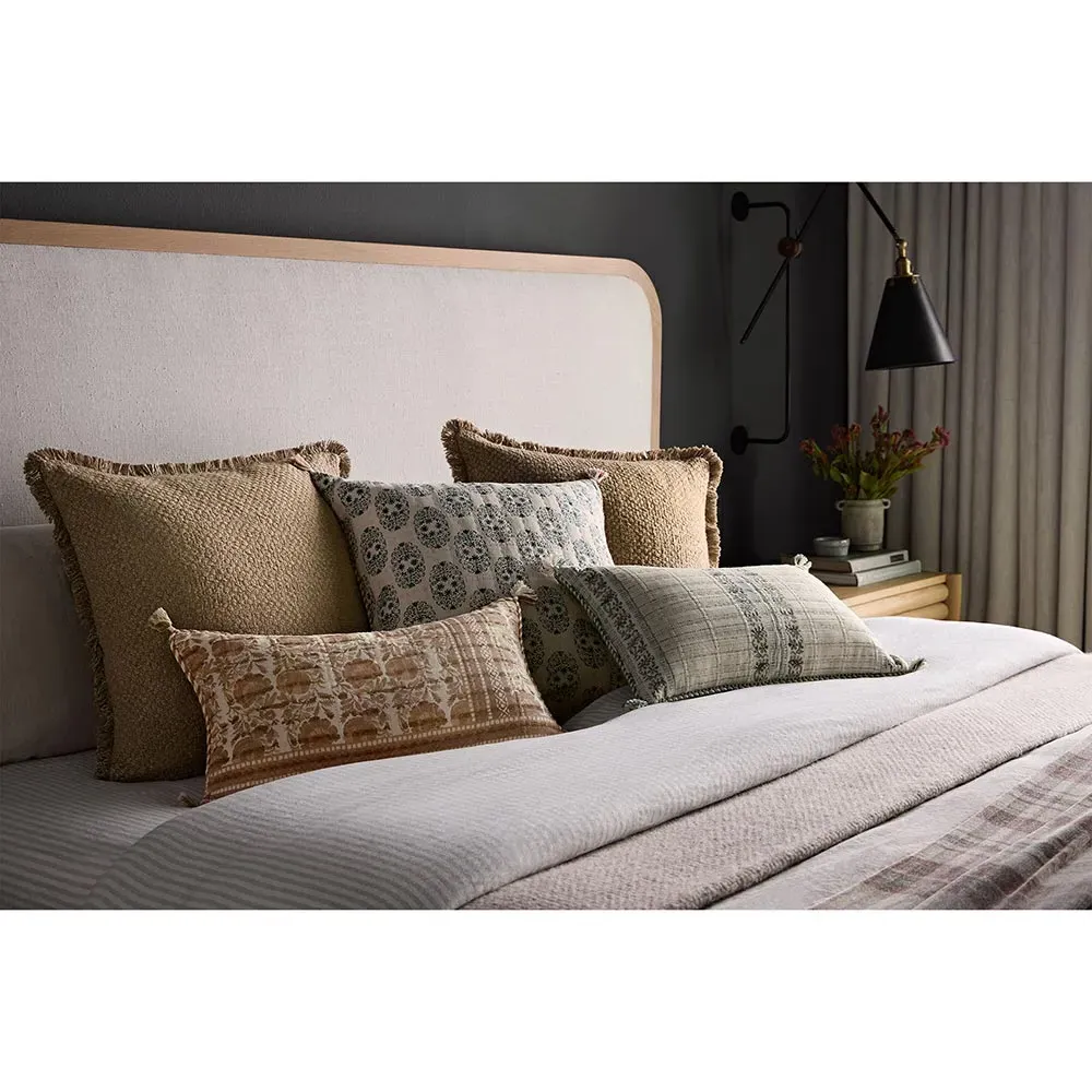 Sage Cotton Down Fill Lumbar Pillow - Green