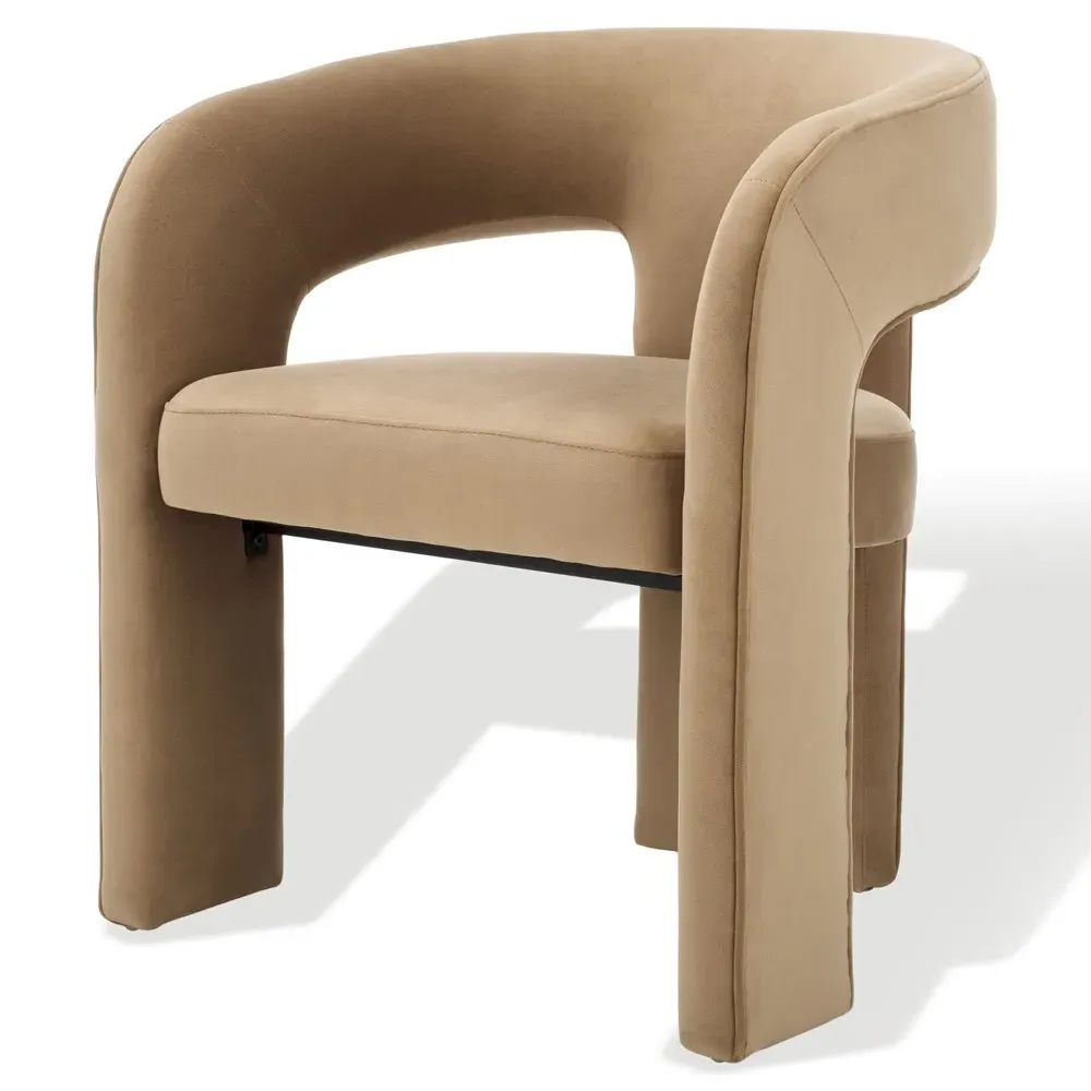 Sage Dining Arm Chair - Beige, Performance Velvet