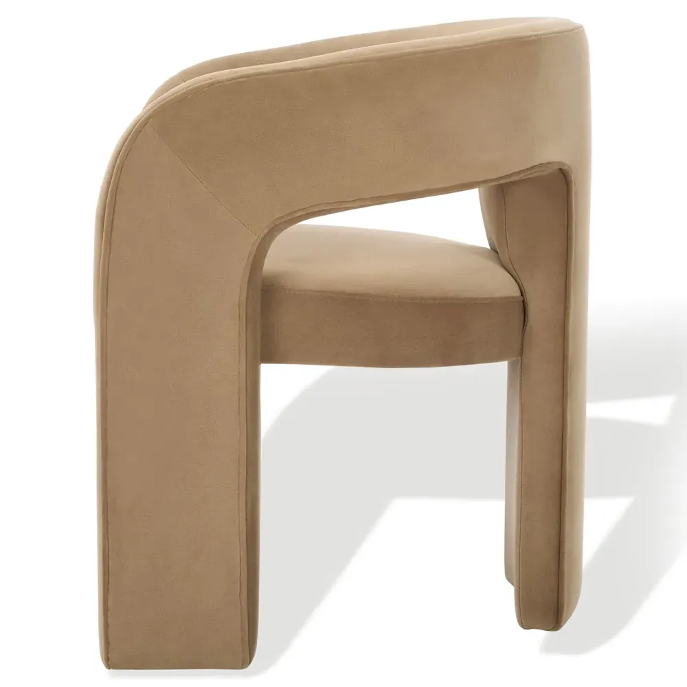 Sage Dining Arm Chair - Beige, Performance Velvet