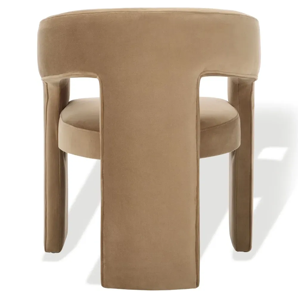 Sage Dining Arm Chair - Beige, Performance Velvet