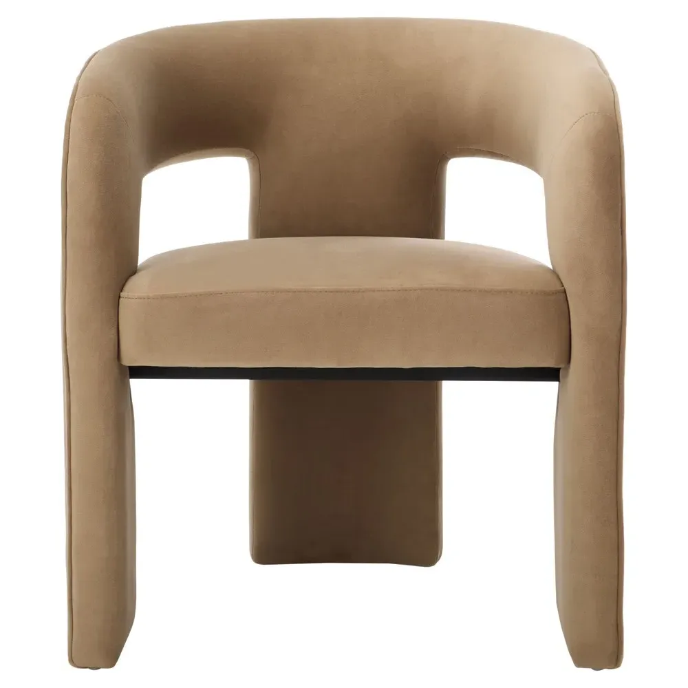 Sage Dining Arm Chair - Beige, Performance Velvet image