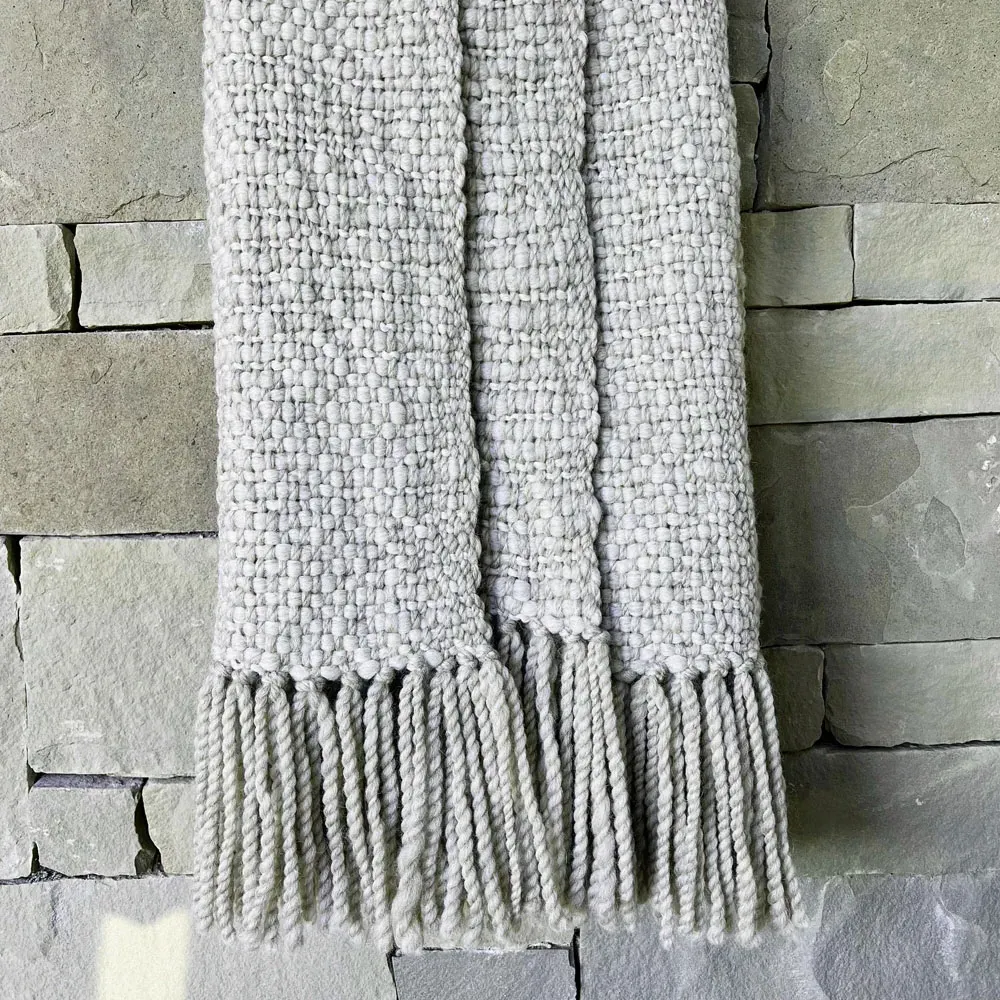 Sage Handwoven Throw Blanket - Grey, Wool