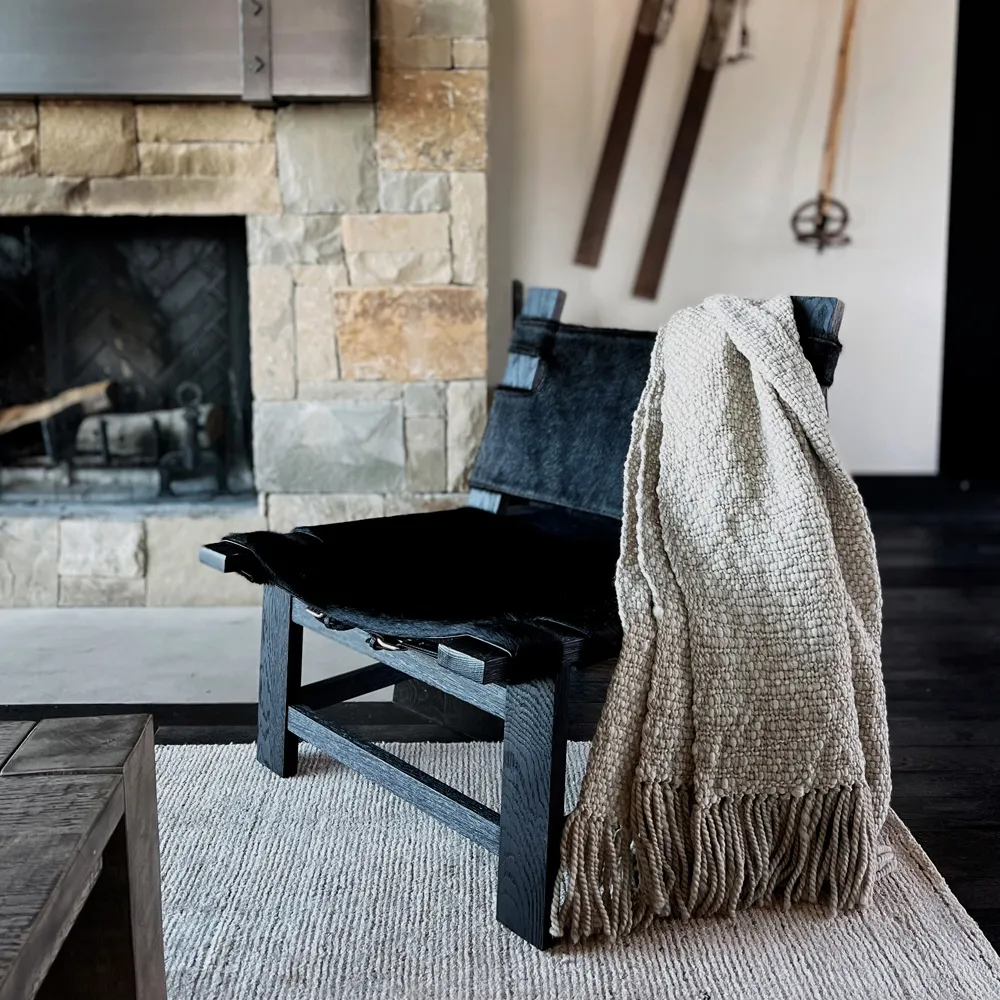 Sage Handwoven Throw Blanket - Grey, Wool