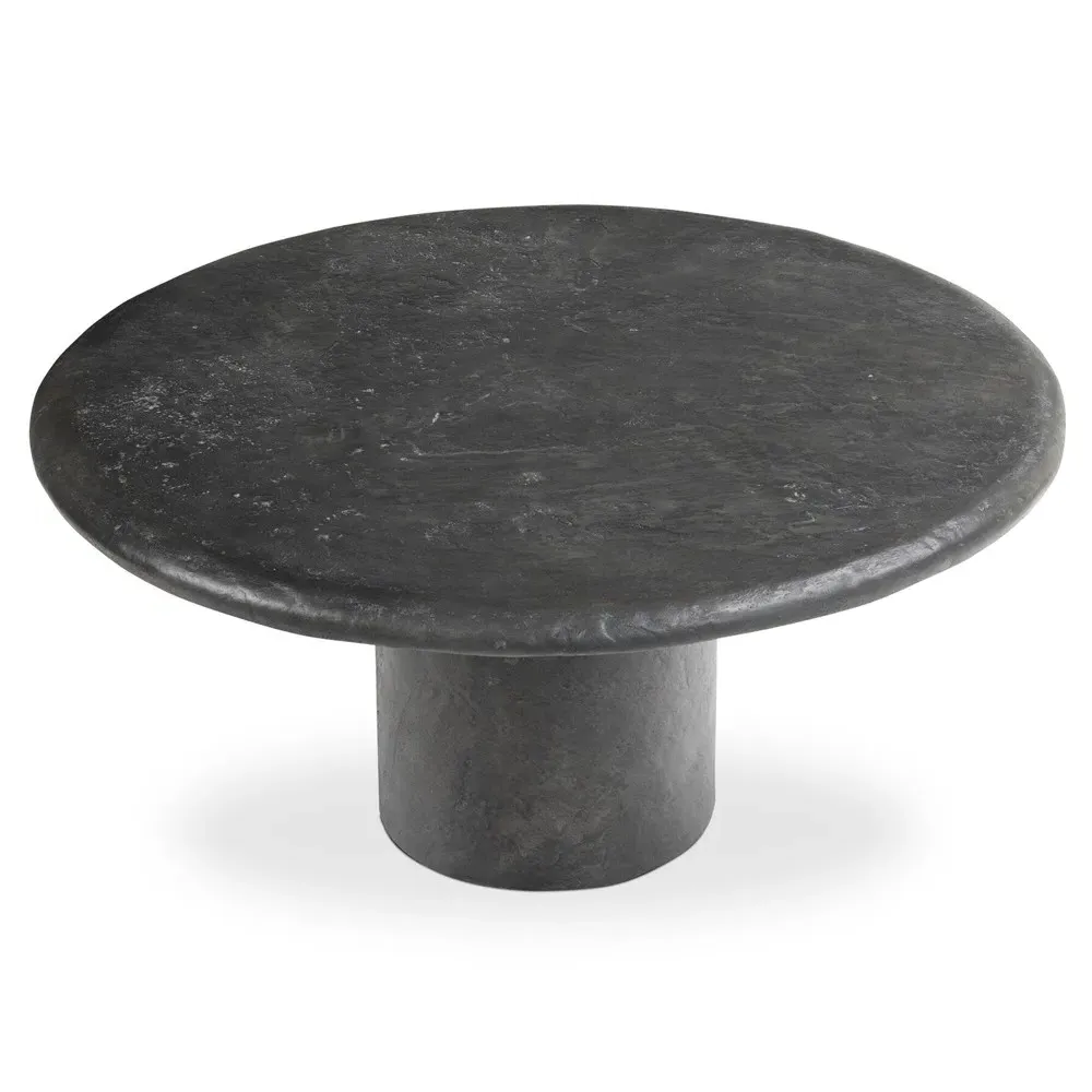 Sage Round Outdoor Coffee Table - Black, Concrete