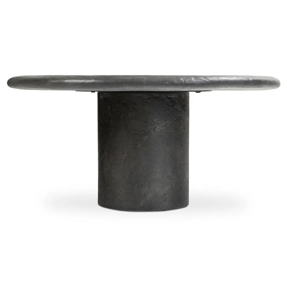 Sage Round Outdoor Coffee Table - Black, Concrete