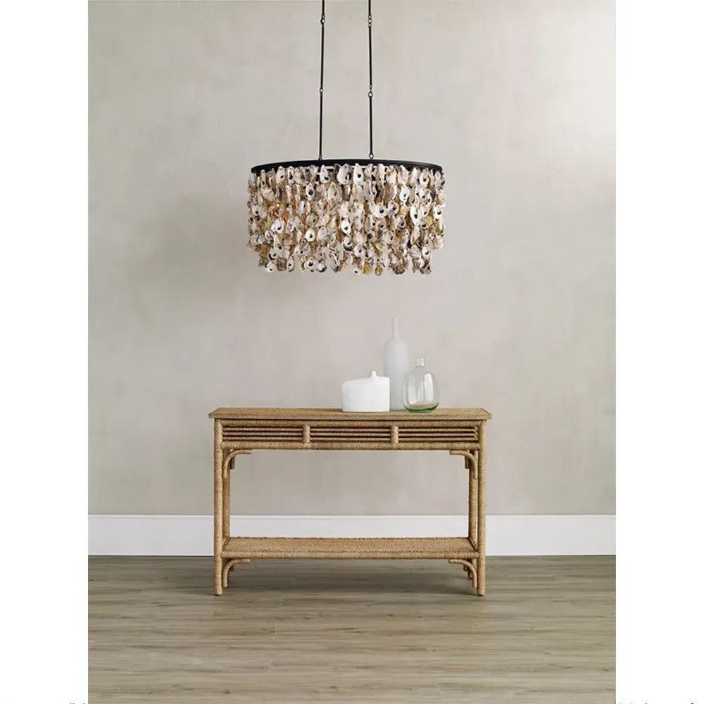 Sagg Coastal Beach Oyster Shell Island Light - Beige