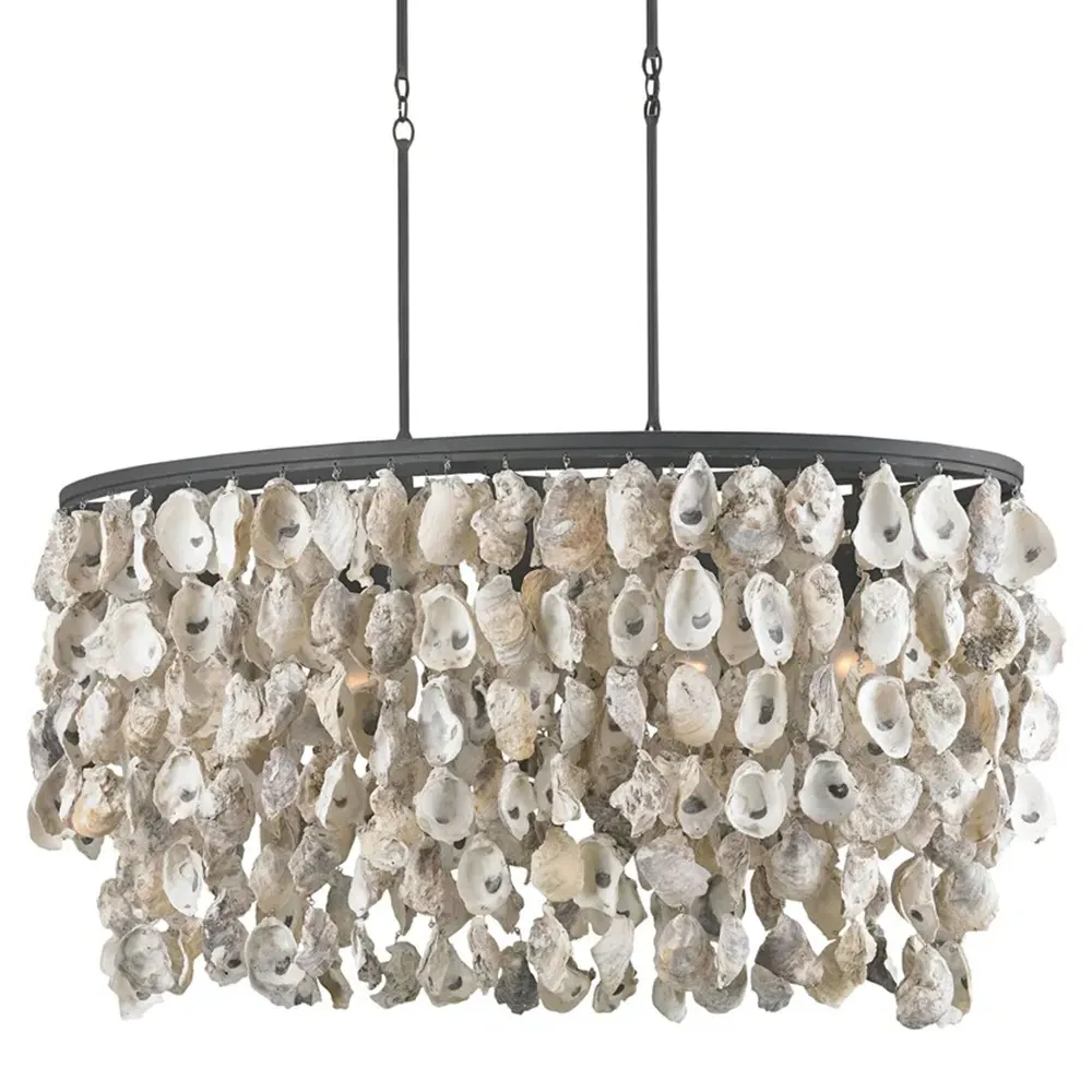 Sagg Coastal Beach Oyster Shell Island Light - Beige