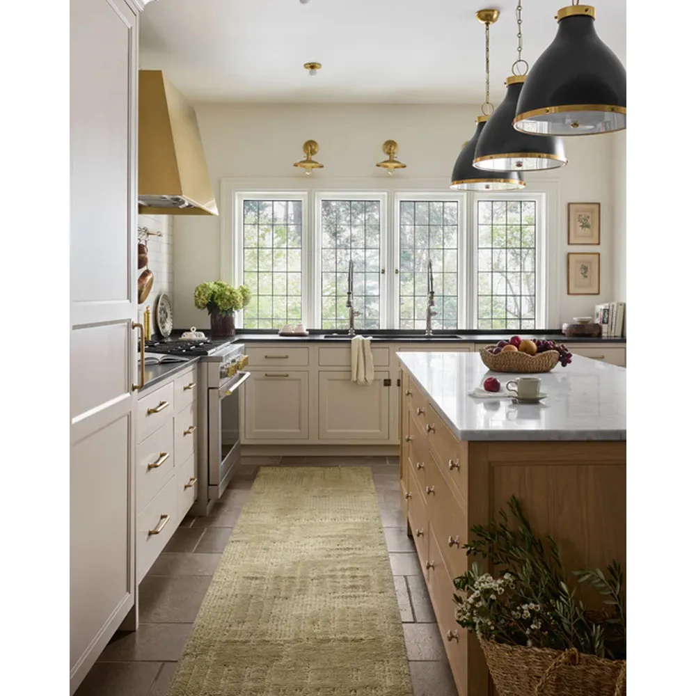 Saige Textured Hand Knotted Rug - Olive Green, Wool