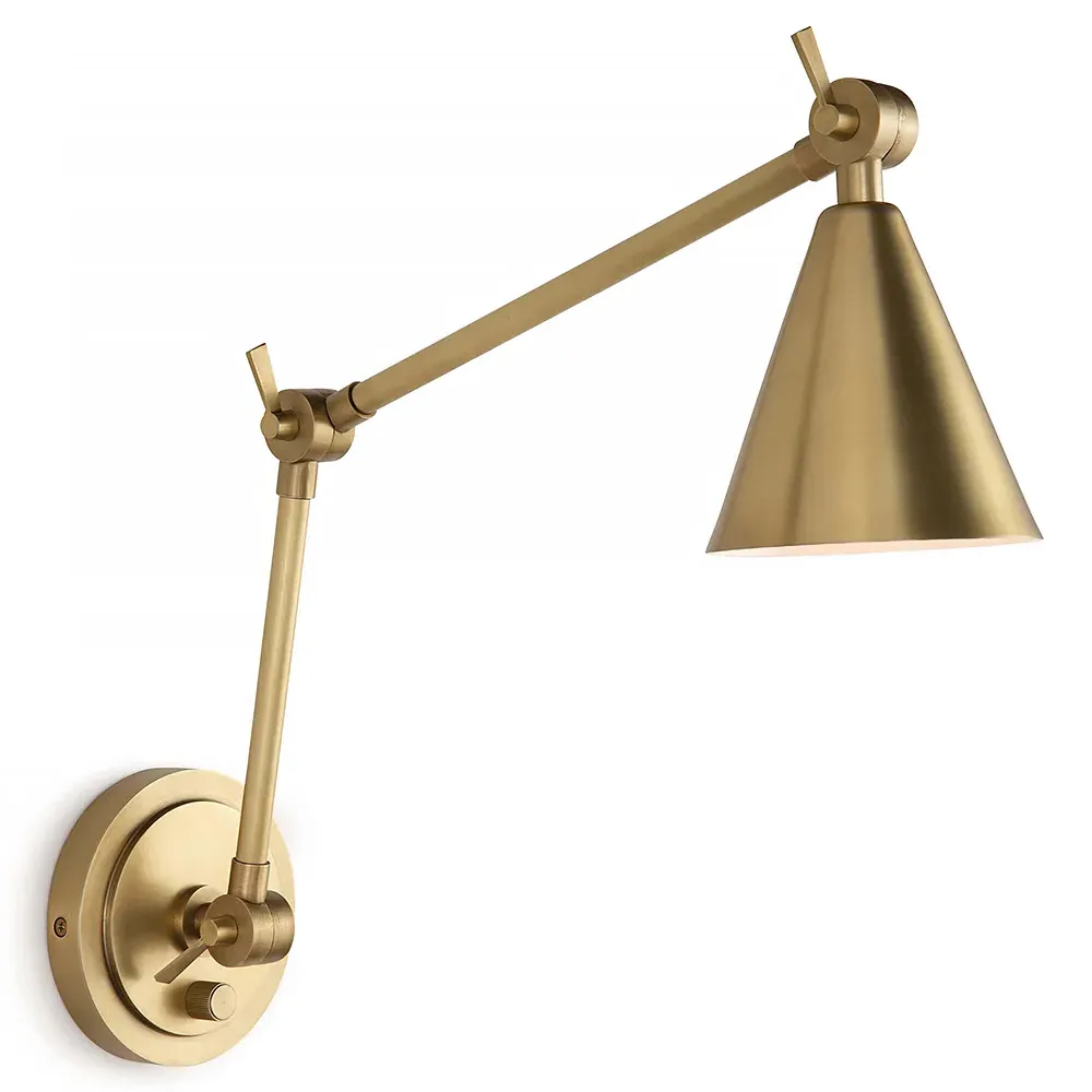 Sal Adjustable Armed Sconce - Natural Brass, Steel