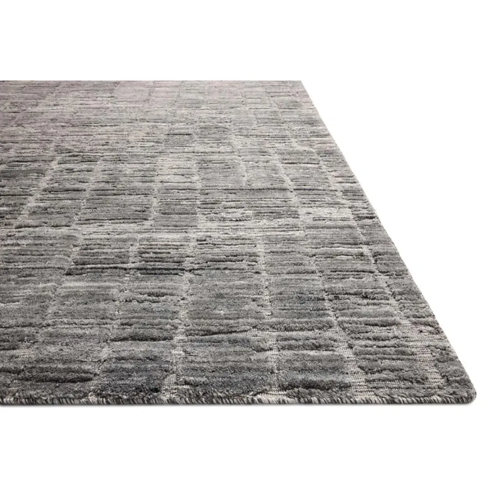 Salem Textured Solid Rug Sample - Grey, Wool