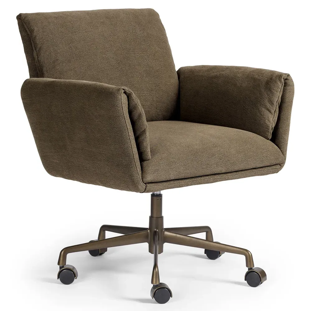 Salerno Swivel Desk Chair - Broadway Coffee, Linen