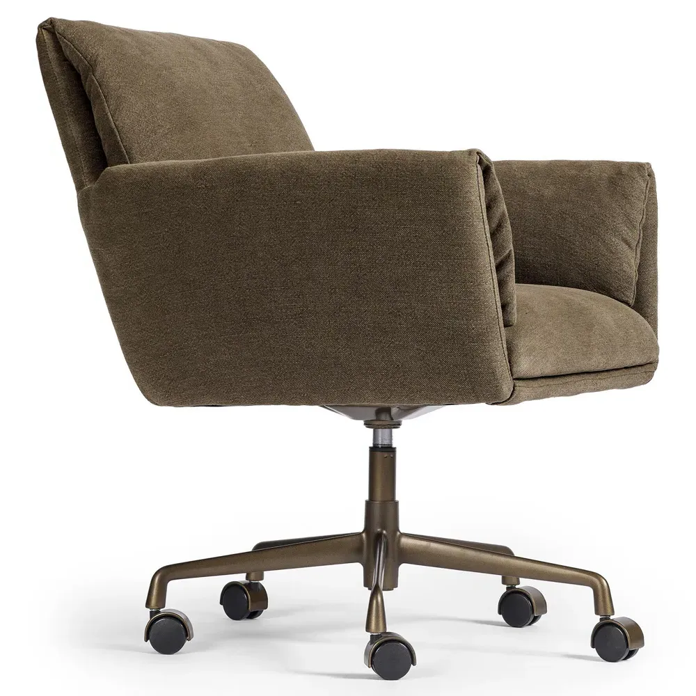Salerno Swivel Desk Chair - Broadway Coffee, Linen
