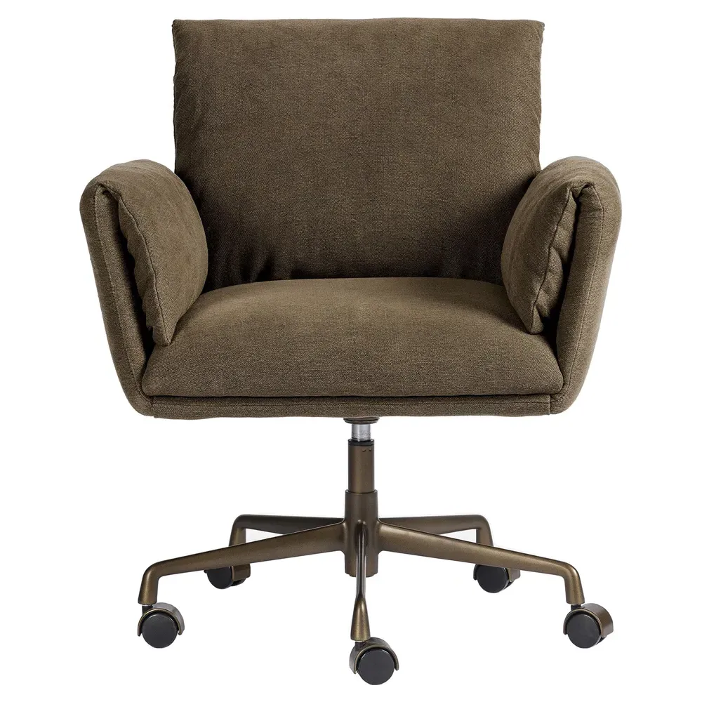 Salerno Swivel Desk Chair - Broadway Coffee, Linen