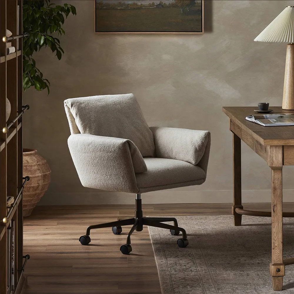 Salerno Swivel Desk Chair - Crete Sand, Linen