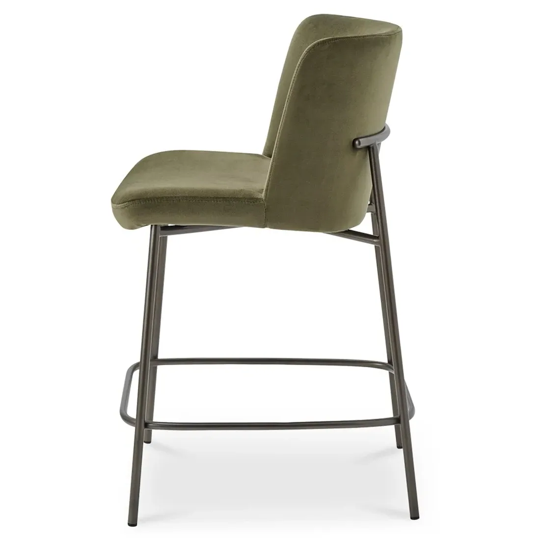 Sally Counter Stool - Olive Green, Velvet