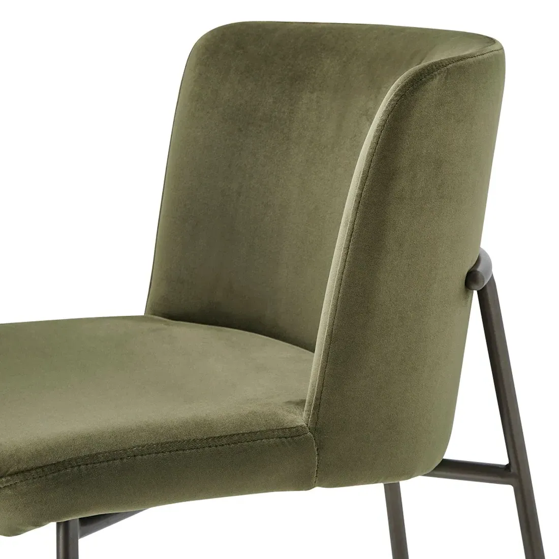 Sally Counter Stool - Olive Green, Velvet