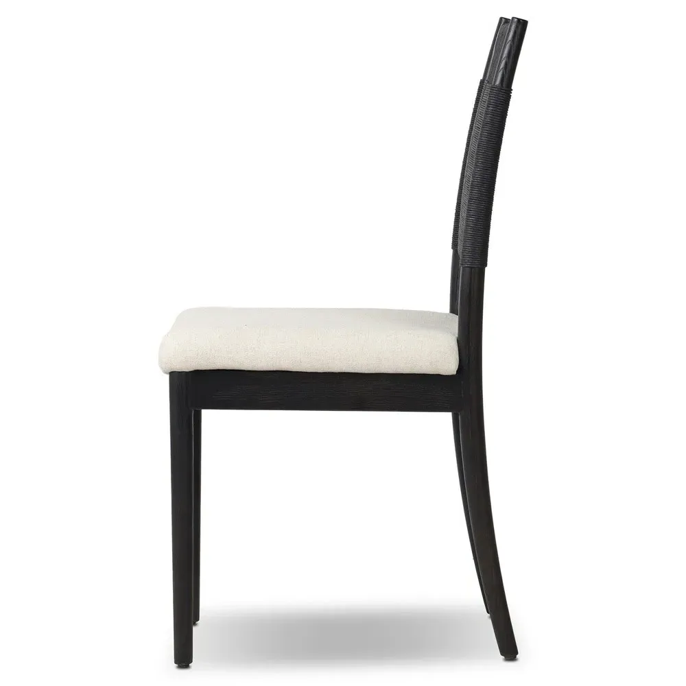 Sally Dining Chair - Cream, Black Wood