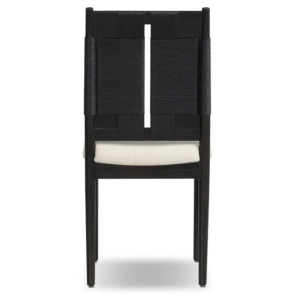 Sally Dining Chair - Cream, Black Wood