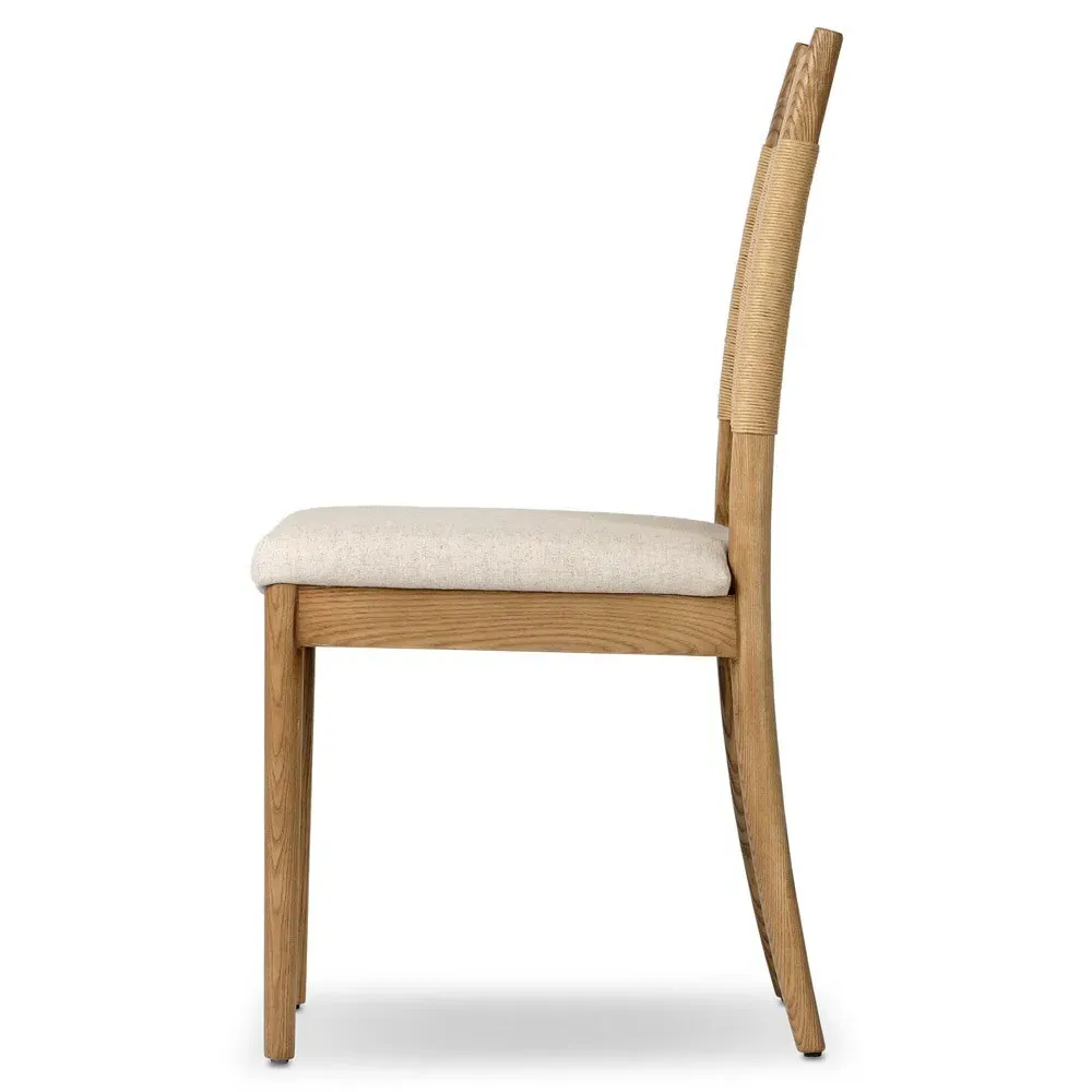 Sally Dining Chair - Cream, Natural Wood