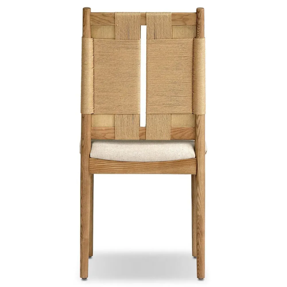 Sally Dining Chair - Cream, Natural Wood