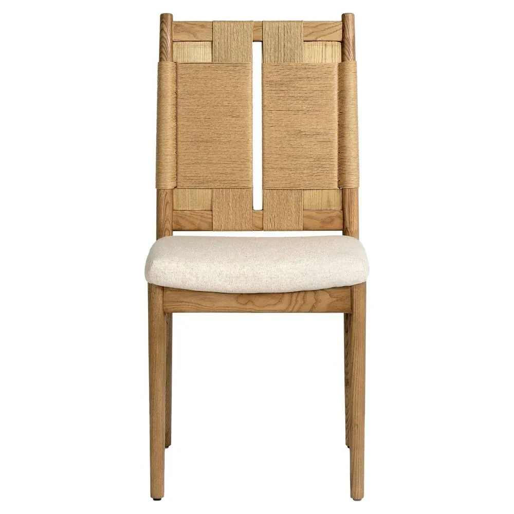 Sally Dining Chair - Cream, Natural Wood
