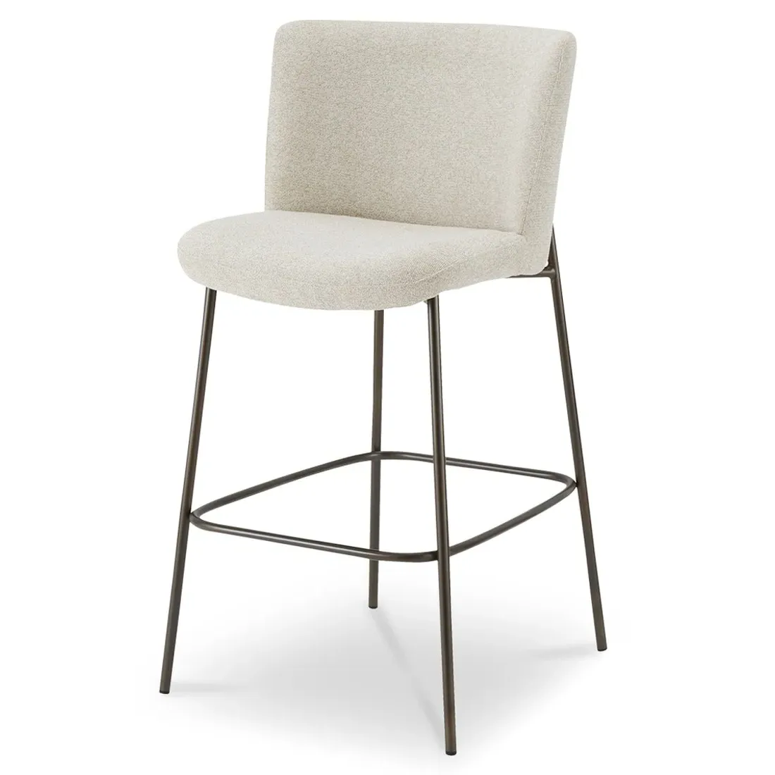 Sally Metal Bar Stool - Beige, Performance Fabric