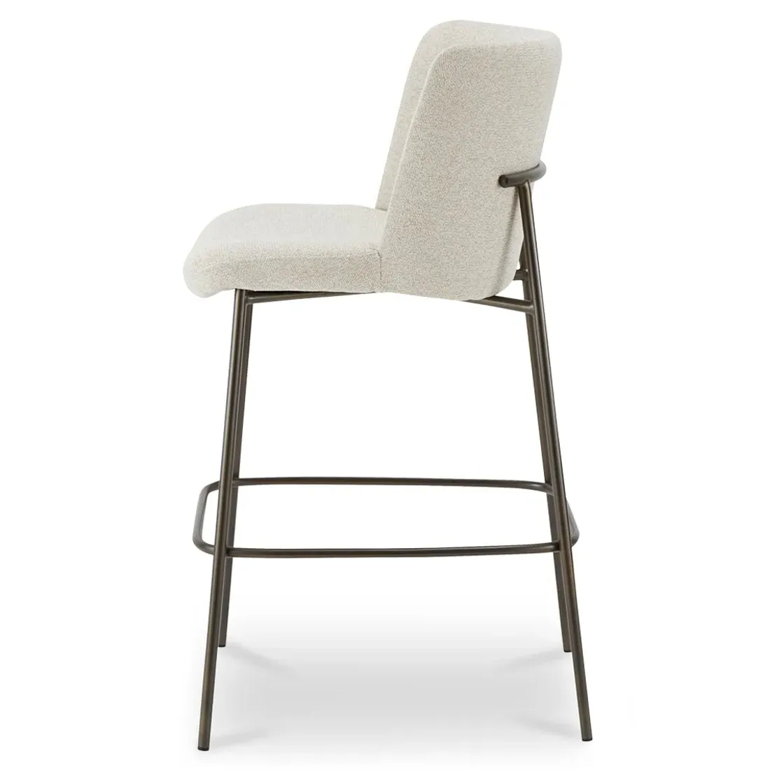 Sally Metal Bar Stool - Beige, Performance Fabric