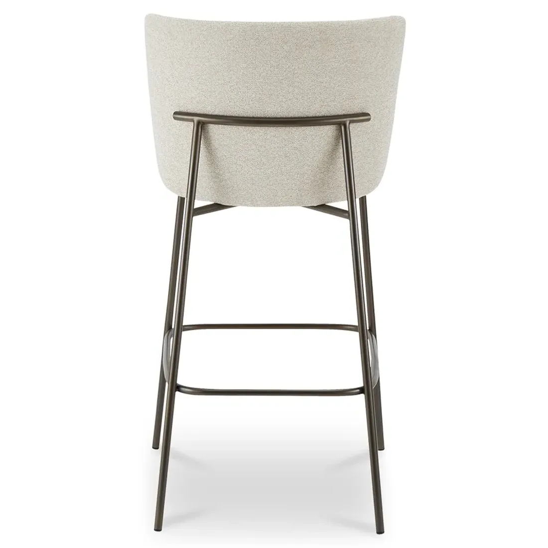 Sally Metal Bar Stool - Beige, Performance Fabric