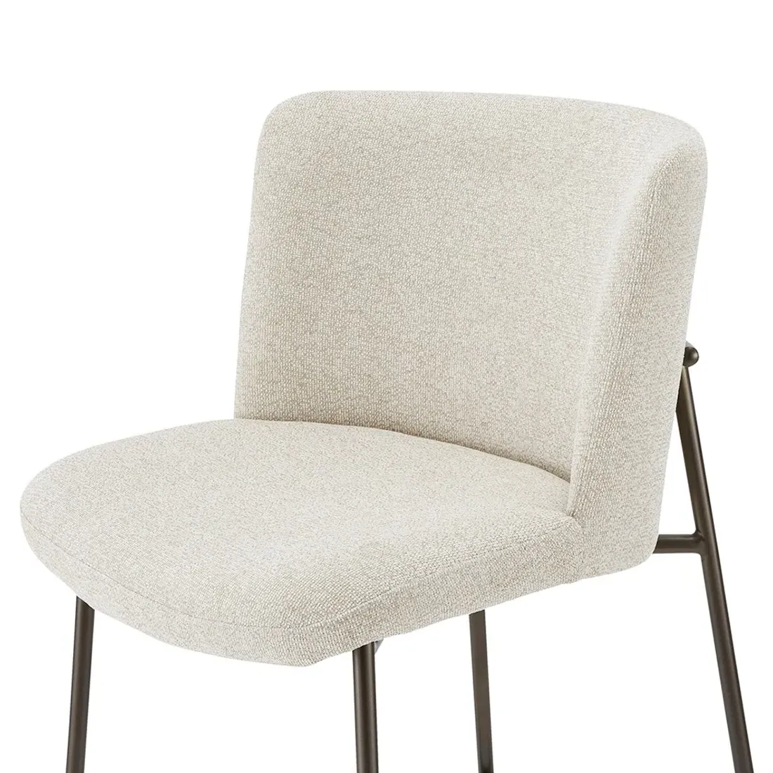 Sally Metal Bar Stool - Beige, Performance Fabric
