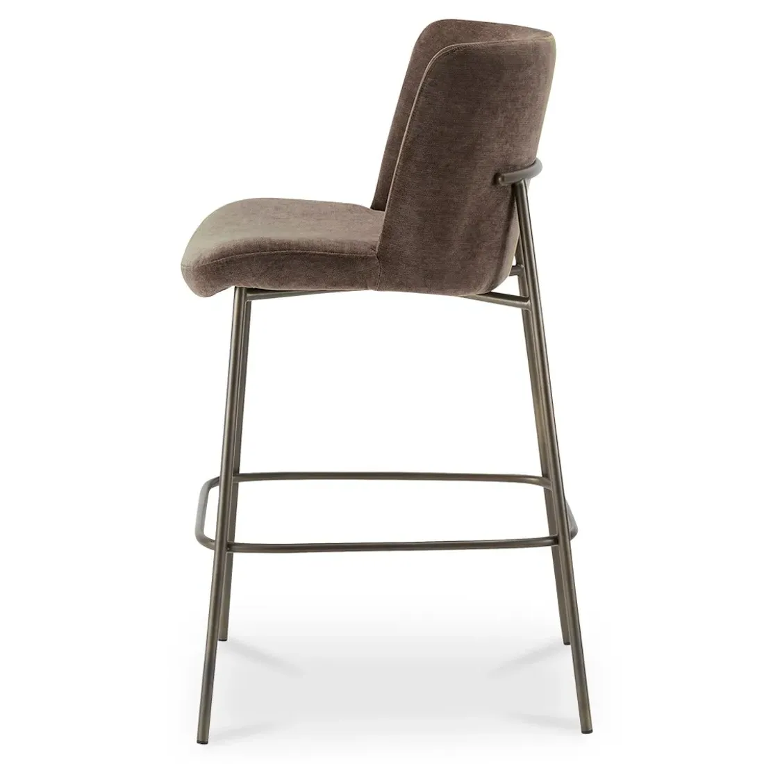 Sally Metal Bar Stool - Dark Brown, Polyester
