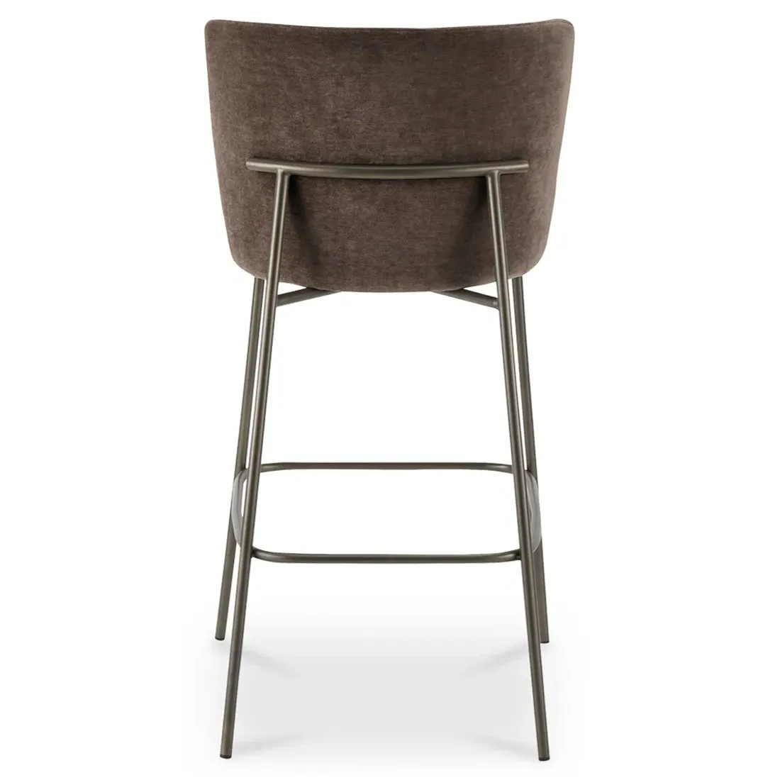 Sally Metal Bar Stool - Dark Brown, Polyester
