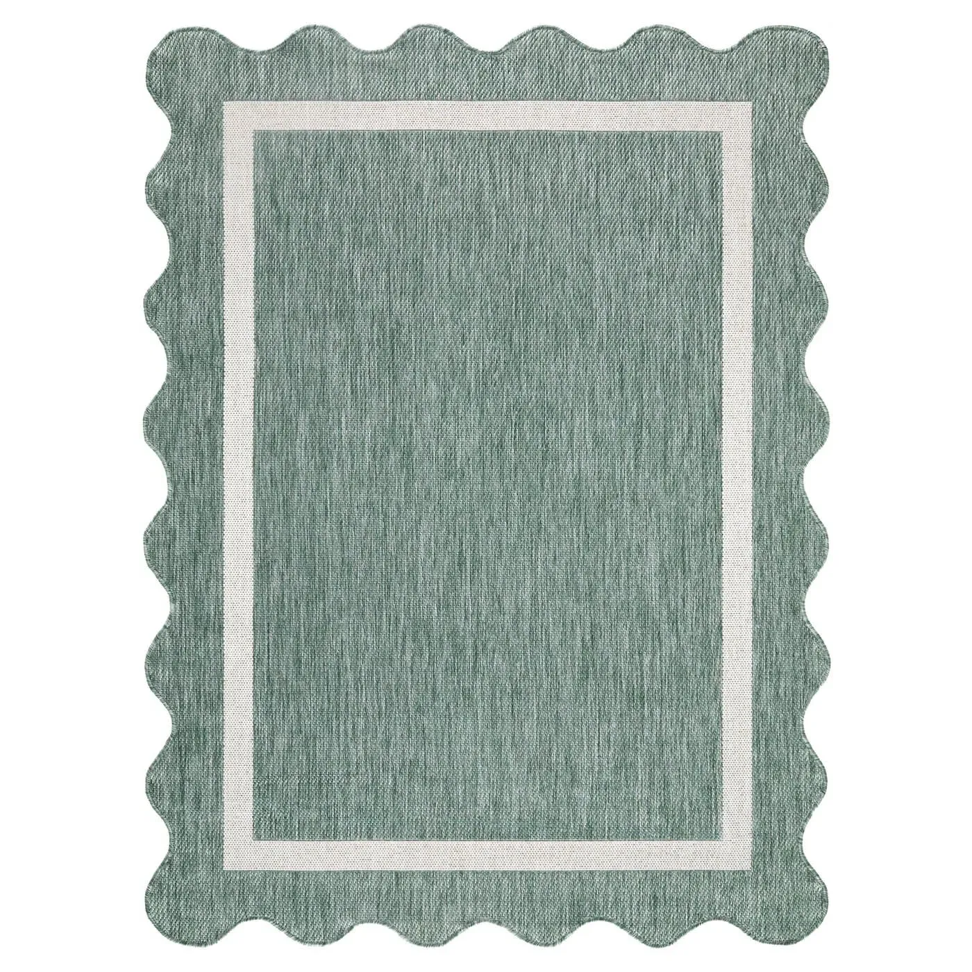 Salome Scalloped Indoor Outdoor Rug - Green, Polypropylene