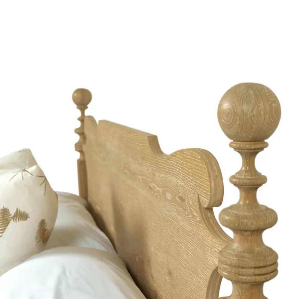 Saltwater French Country King Size Bed Frame - Brown, Oak