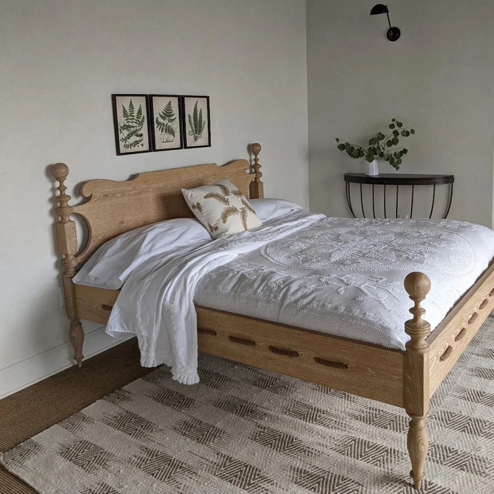 Saltwater French Country King Size Bed Frame - Brown, Oak