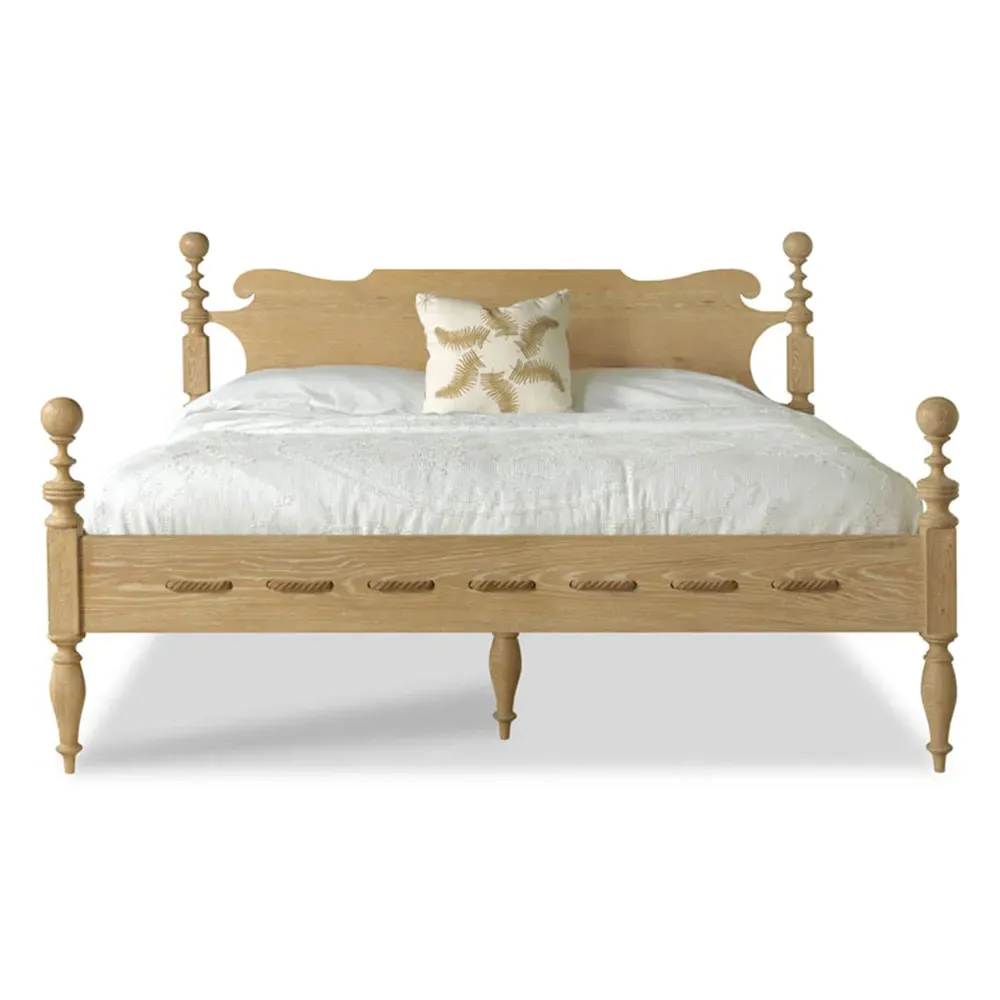 Saltwater French Country King Size Bed Frame - Brown, Oak